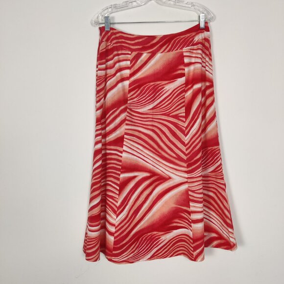 Kasper Essential Sportswear Women's Skirt Size 8 Linen Rayon Orange Red A Line - Picture 4 of 7